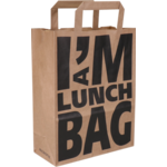 I'M Concept Tas, I'M a LUNCH bag, Papier, platte papieren handgreep, 22x 10x28cm, draagtas, bruin